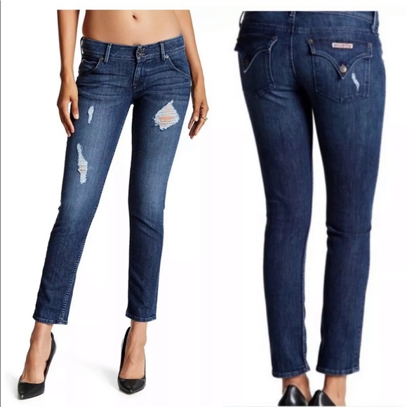 Hudson Jeans Denim - HUDSON DISTRESSED COLLIN FLAP SKINNY ANKLE JEANS Hudson Jeans Denim - HUDSON DISTRESSED COLLIN FLAP SKINNY ANKLE JEANS